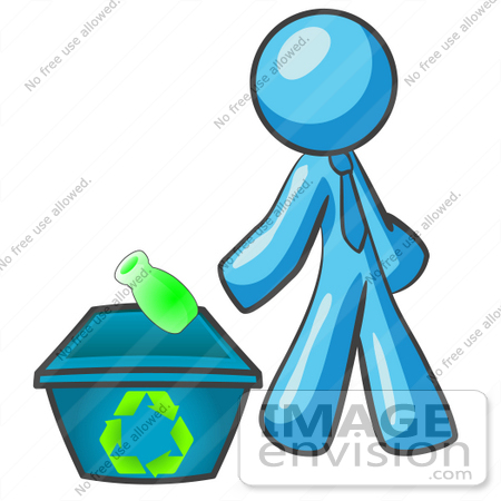 450x450 Clip Art Graphic Of A Sky Blue Guy Character Tossing A Bottle Into