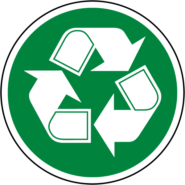 600x600 Recycle Symbol Label J4529