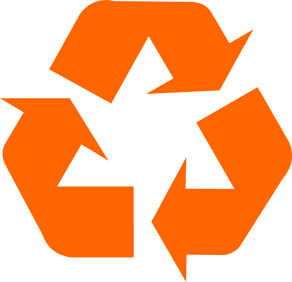 1200x1161 Orange Universal Recycling Symbol Logo Sign