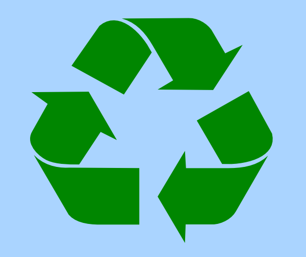 600x505 Recycle Symbol Green On Light Blue Png, Svg Clip Art For Web