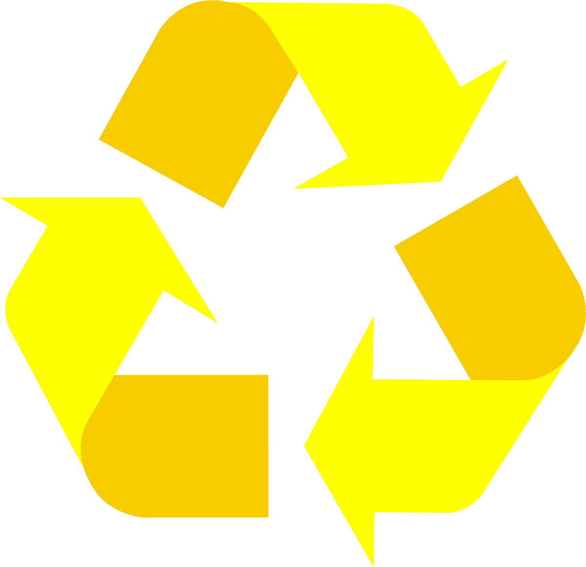 1200x1161 Yellow Universal Recycling Symbol Logo Sign