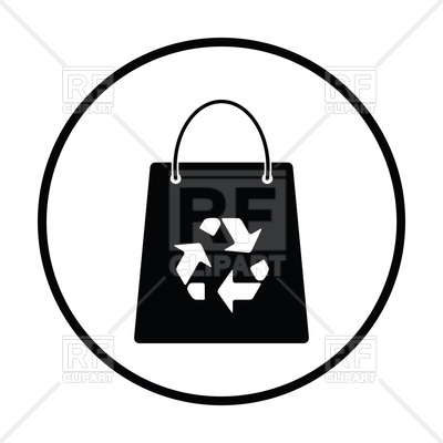 400x400 Shopping Bag With Recycle Sign Icon Royalty Free Vector Clip Art