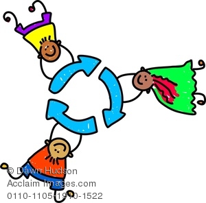 300x296 Clipart Image Of A Group Of Happy An Diverse Children Holding Onto