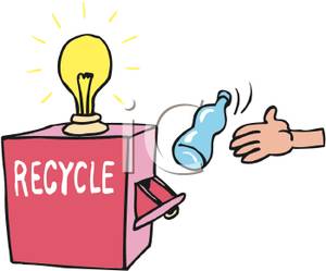 300x249 Recycle Box With A Light Bulb On Top Clip Art Image
