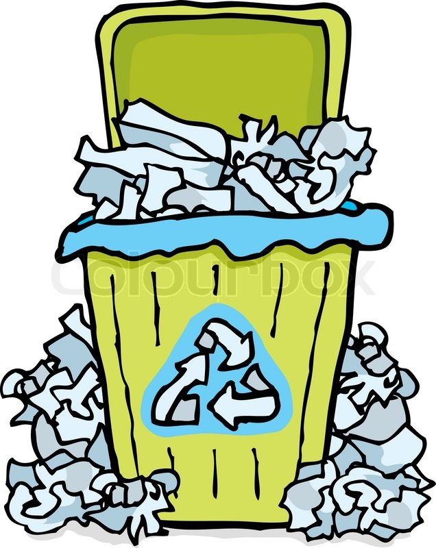 636x800 Recycling Trash Paper Bin Stock Vector Colourbox