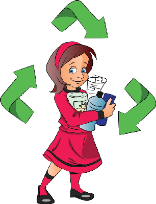 306x399 Girl Holding Plastic Bottles For Recycling Clipart Social