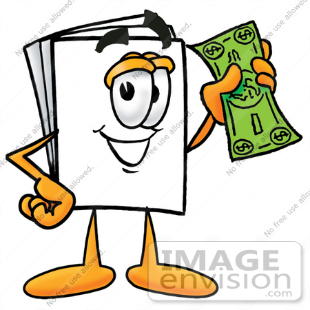 450x450 Clip Art Graphic Of A White Copy And Print Paper Cartoon Character