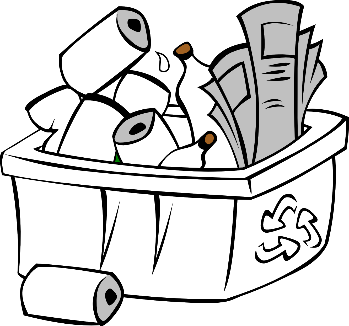 1331x1243 White Recycle Clipart Image