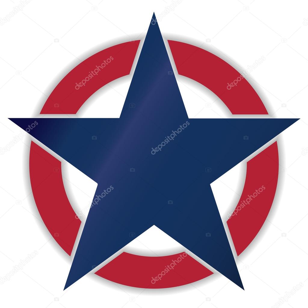 1024x1024 Blue Star In Red Circle Stock Vector Jonnydrake