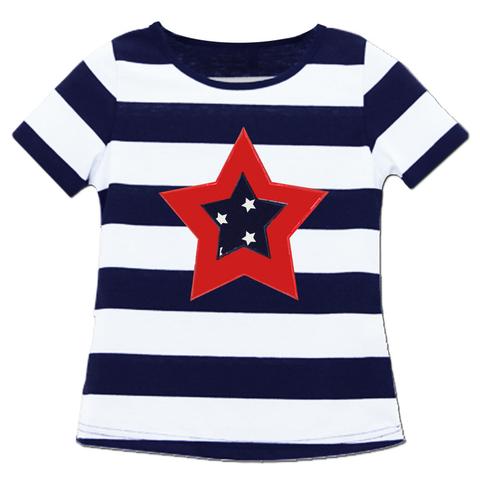 480x480 Navy Stripe Red Blue Star Shirt Upon A Bowtique