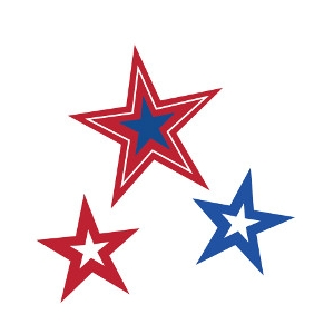300x300 Red, White, And Blue Star Cutoutstheme Parties 50 50 Factory