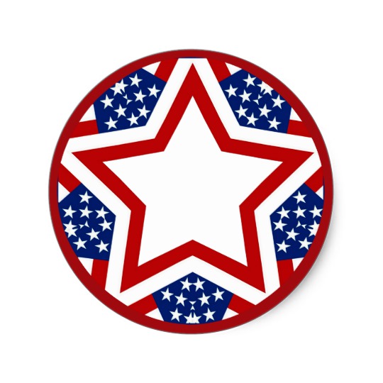 540x540 Red White Amp Blue Star Design To Add Text Classic Round Sticker