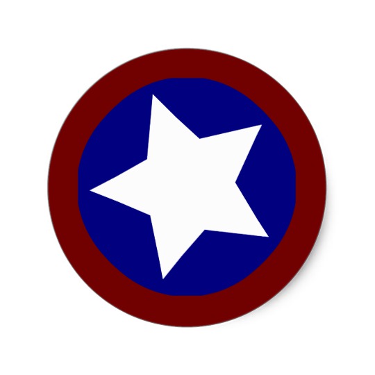 540x540 Red White And Blue Star In Circle Classic Round Sticker