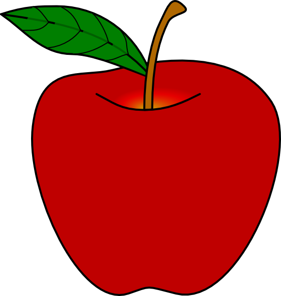 570x599 Dark Red Apple Clipart