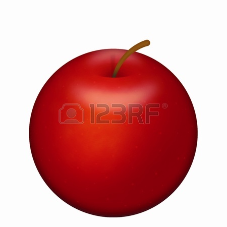 450x450 Illustration Of Detailed Big Shiny Red Apple Royalty Free Cliparts