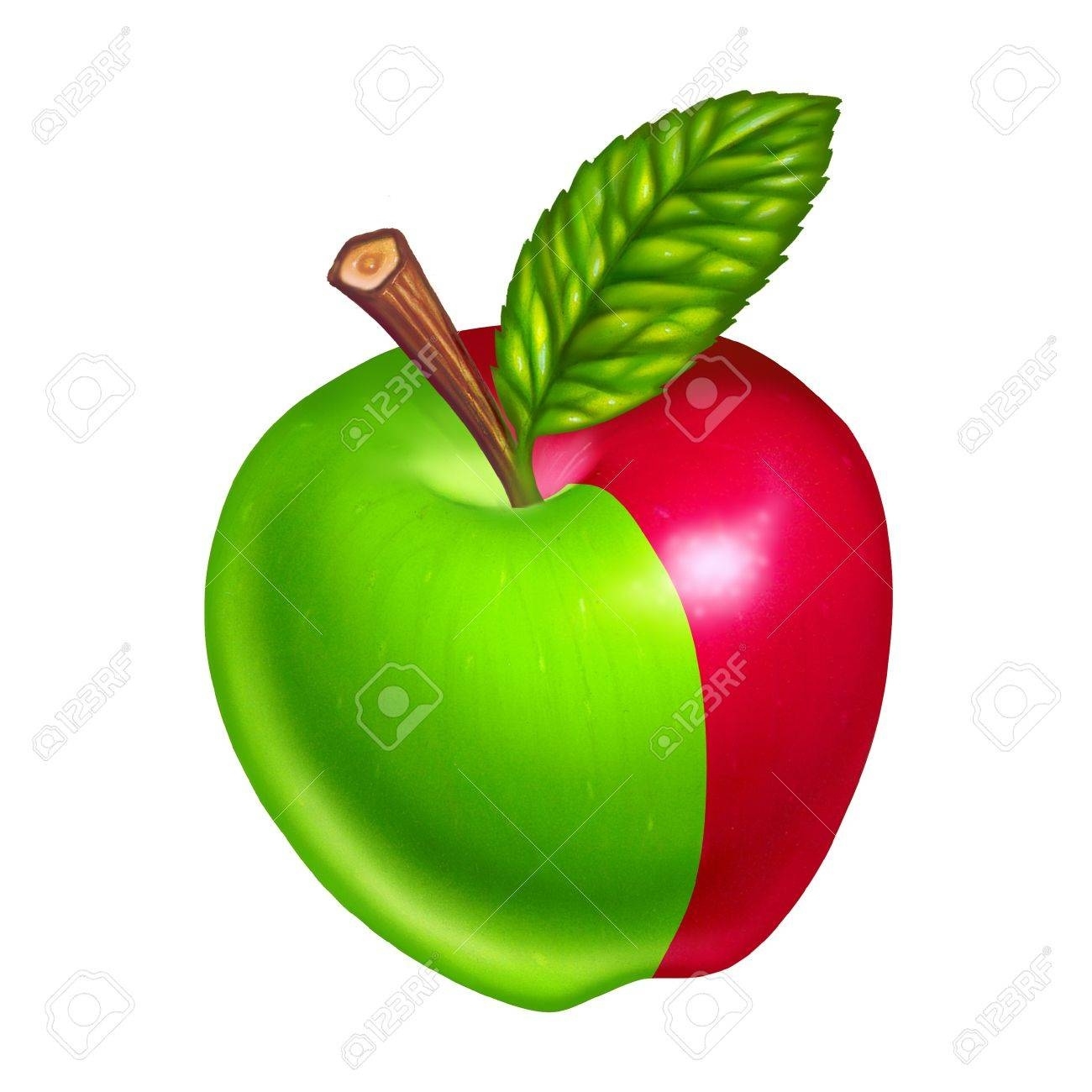 1300x1300 Green And Red Apple Clipart Letters Example
