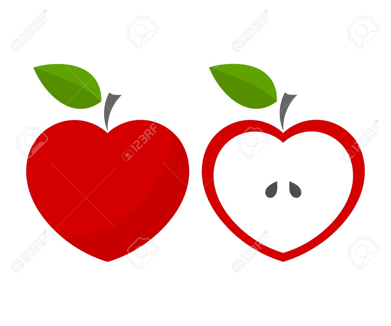 1300x1084 Heart Shaped Clipart Apple