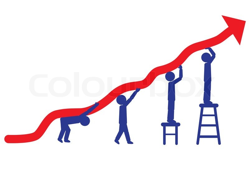 800x547 Graphic Vector Diagram With Red Arrow Going Up Stock Vector