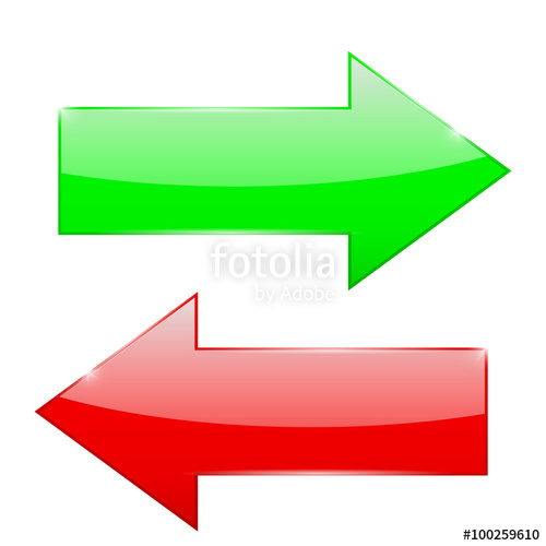 500x500 Green Arrow, Red Arrow, Shiny Icon. Stock Image And Royalty Free