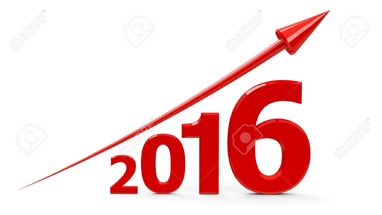 1300x731 Red Arrow Up Represents The Growth In 2016 Year, Three Dimensional