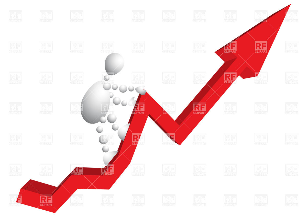 1200x849 Man Climbs By Red Arrow Diagram Royalty Free Vector Clip Art Image