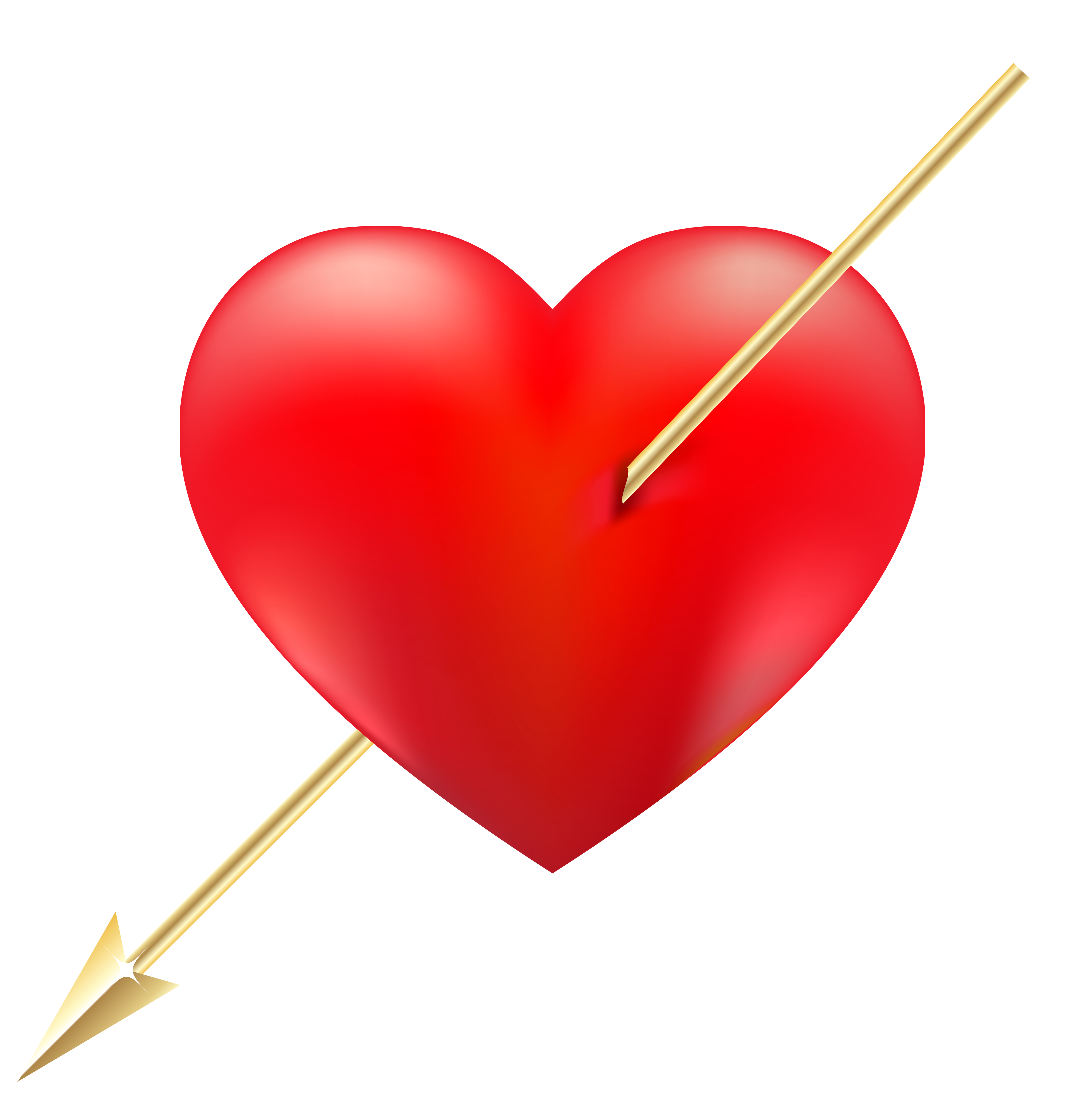 5000x5033 Red Heart With Arrow Png Clipart