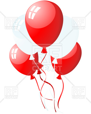 320x400 Red And White Balloons In The Air Royalty Free Vector Clip Art