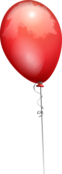 210x589 Red Balloon Long String Clip Art