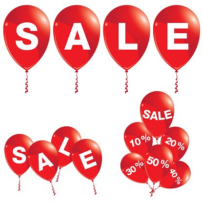 416x416 Red Balloons With Sale Balloons Sale Premium Clipart