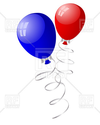 320x400 Blue And Red Balloons In The Air Royalty Free Vector Clip Art