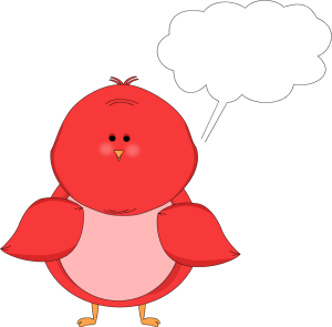 300x295 Red Bird With A Blank Callout Clip Art