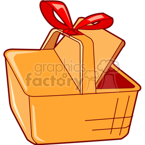 300x300 Royalty Free Picnic Basket With A Red Bow 153612 Vector Clip Art