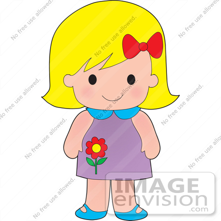 450x450 Clip Art Graphic Of A Blond Haired Poppy Character Girl With A Red