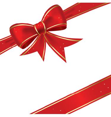 375x395 Red Christmas Bow Clipart