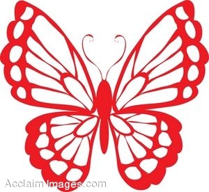 300x276 Butterfly Clipart Red