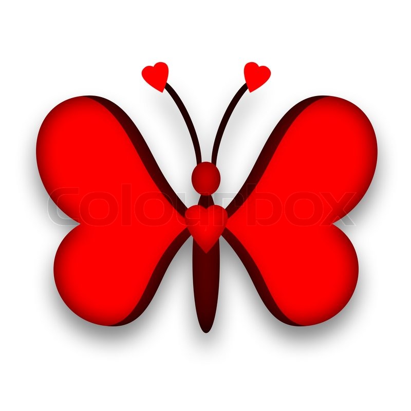 800x800 Butterfly Red Heart Design Stock Photo Colourbox