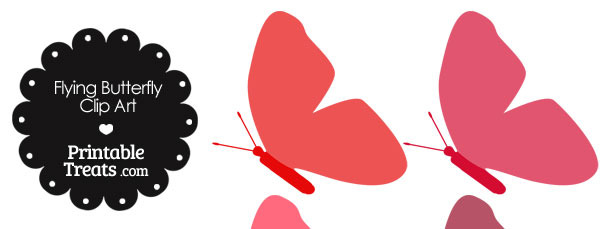610x229 Red Flying Butterfly Clipart Printable