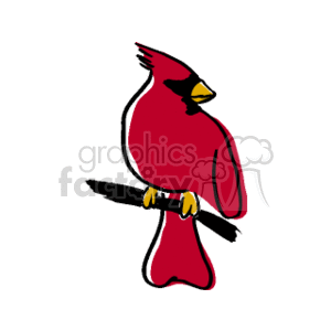 300x300 Royalty Free Red Male Cardinal On Branch 130425 Vector Clip Art