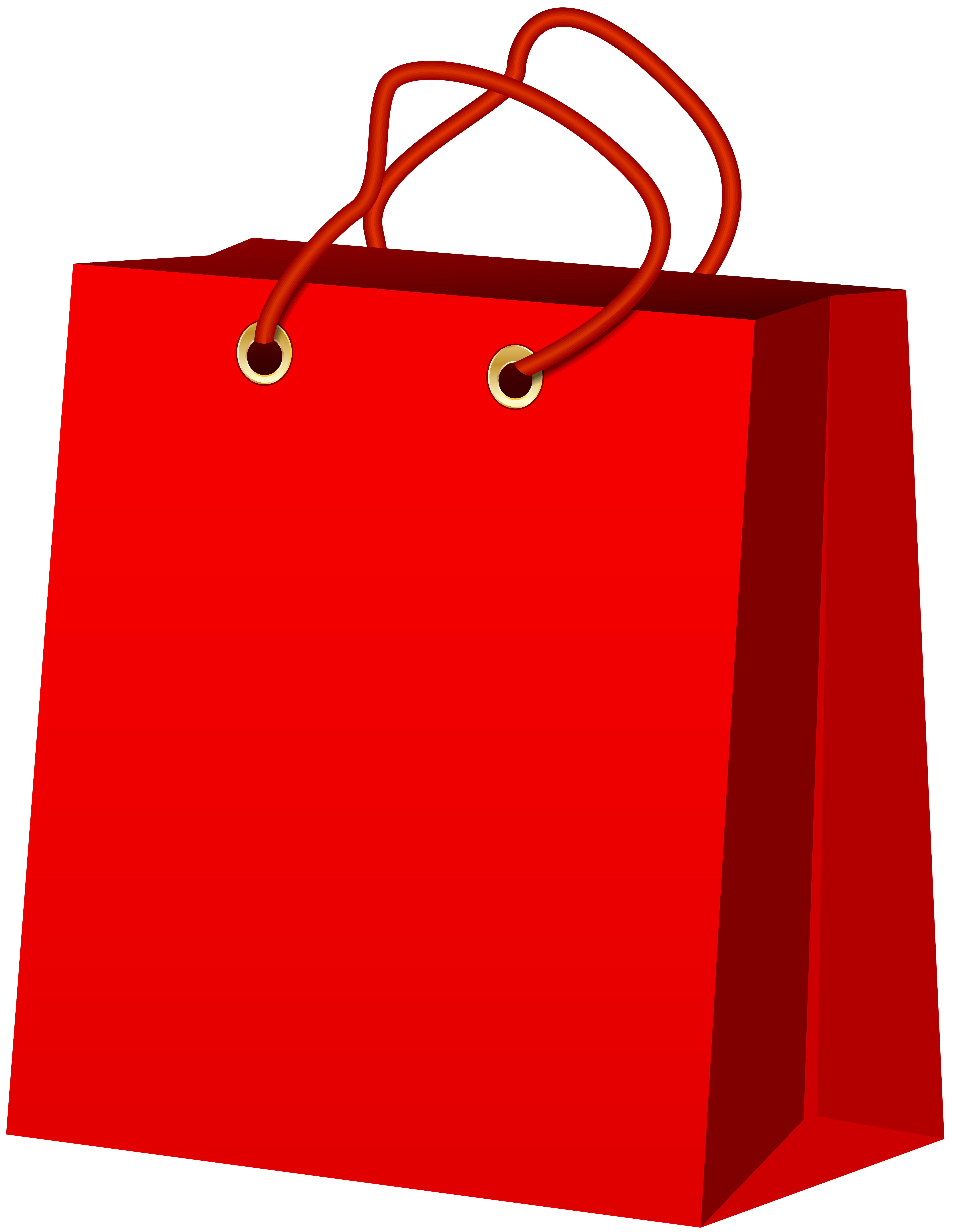 6191x8000 Red Gift Bag Png Clip Art