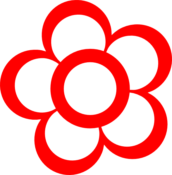 588x598 Red And White Flower Clip Art
