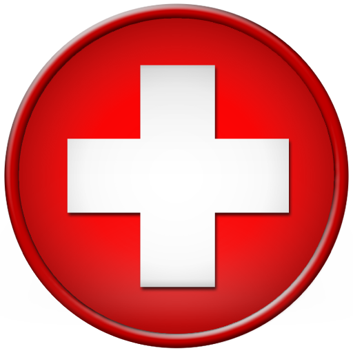 512x512 Round Red Cross Symbol Clipart Image