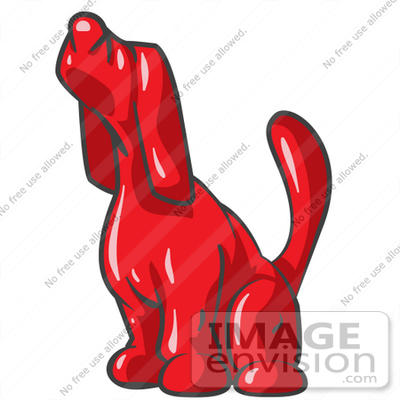 450x450 Clip Art Graphic Of A Red Dog Sniffing Or Howling