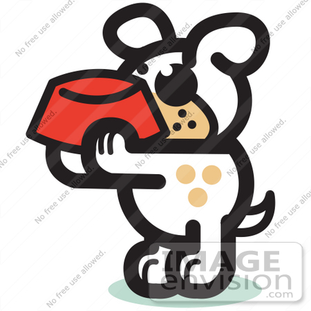 450x450 Royalty Free Cartoon Clip Art Of A Hungry Dog Holding A Red Dog