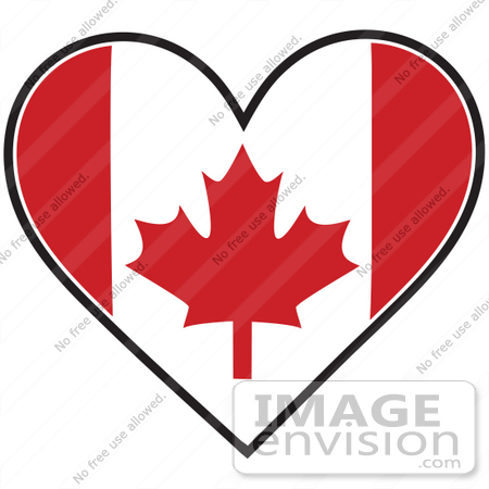 450x450 Clip Art Graphic Of A Canadian Heart Flag