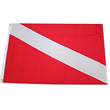 350x350 Dive Flag Diver Down Red White Scuba Diving 3x5 Feet