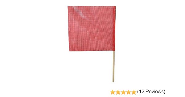 600x315 18x18 Red Mesh Safety Flag W 30 Dowel