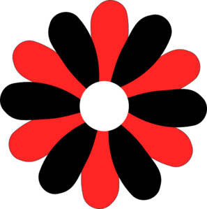 297x299 Black And Red Gerber Daisy Clip Art