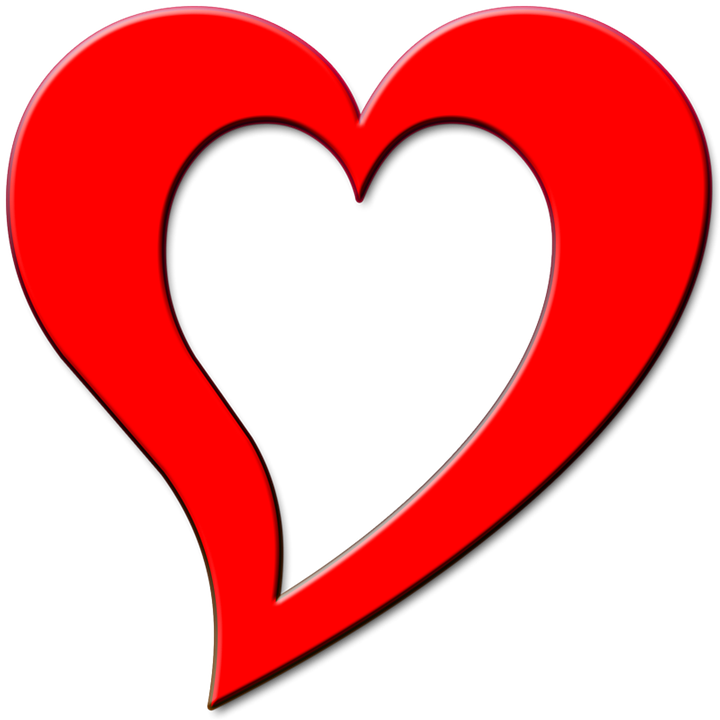 720x720 Red Heart Outline Clip Art