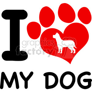 300x300 Royalty Free Royalty Free Rf Clipart Illustration I Love My Dog