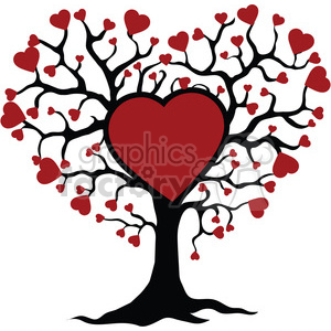 300x300 Royalty Free Tree Of Life And Love Red Hearts 392567 Vector Clip